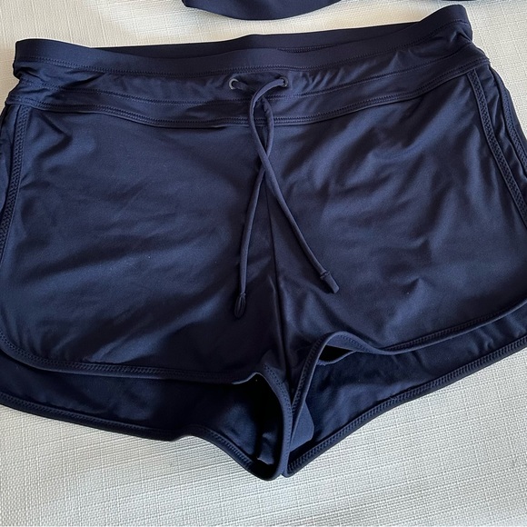 Navy Blue Athleta Surge Shorts + 2 Bikini 👙 Tops - Picture 2 of 9